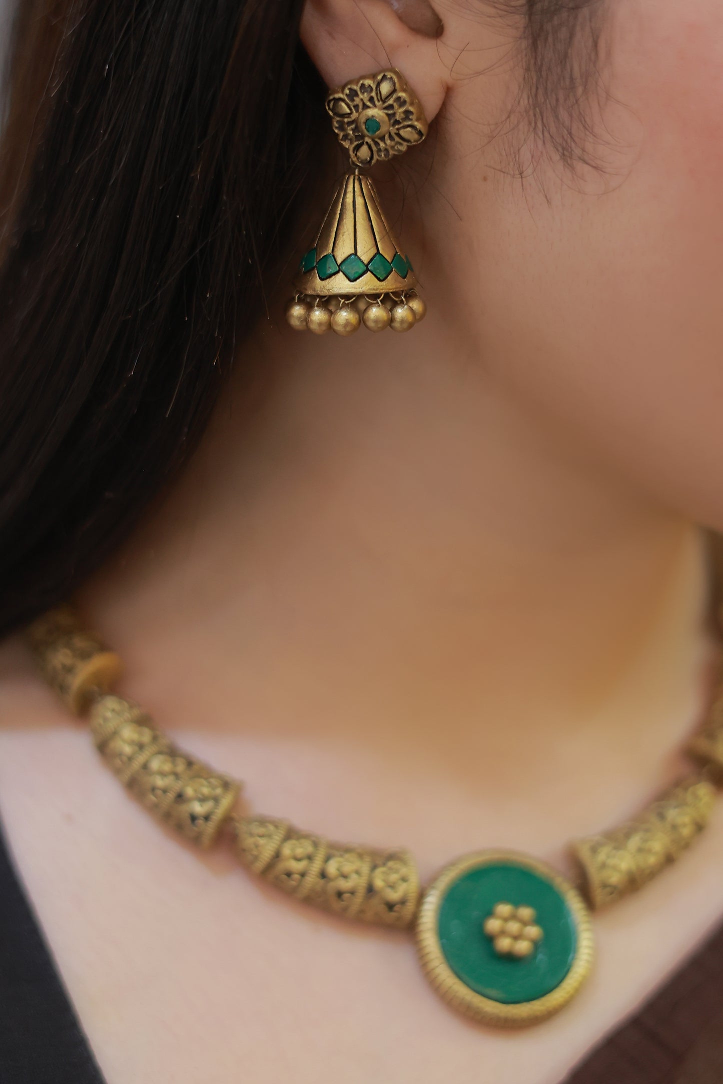 Green Contemporary Terracotta Jewellery