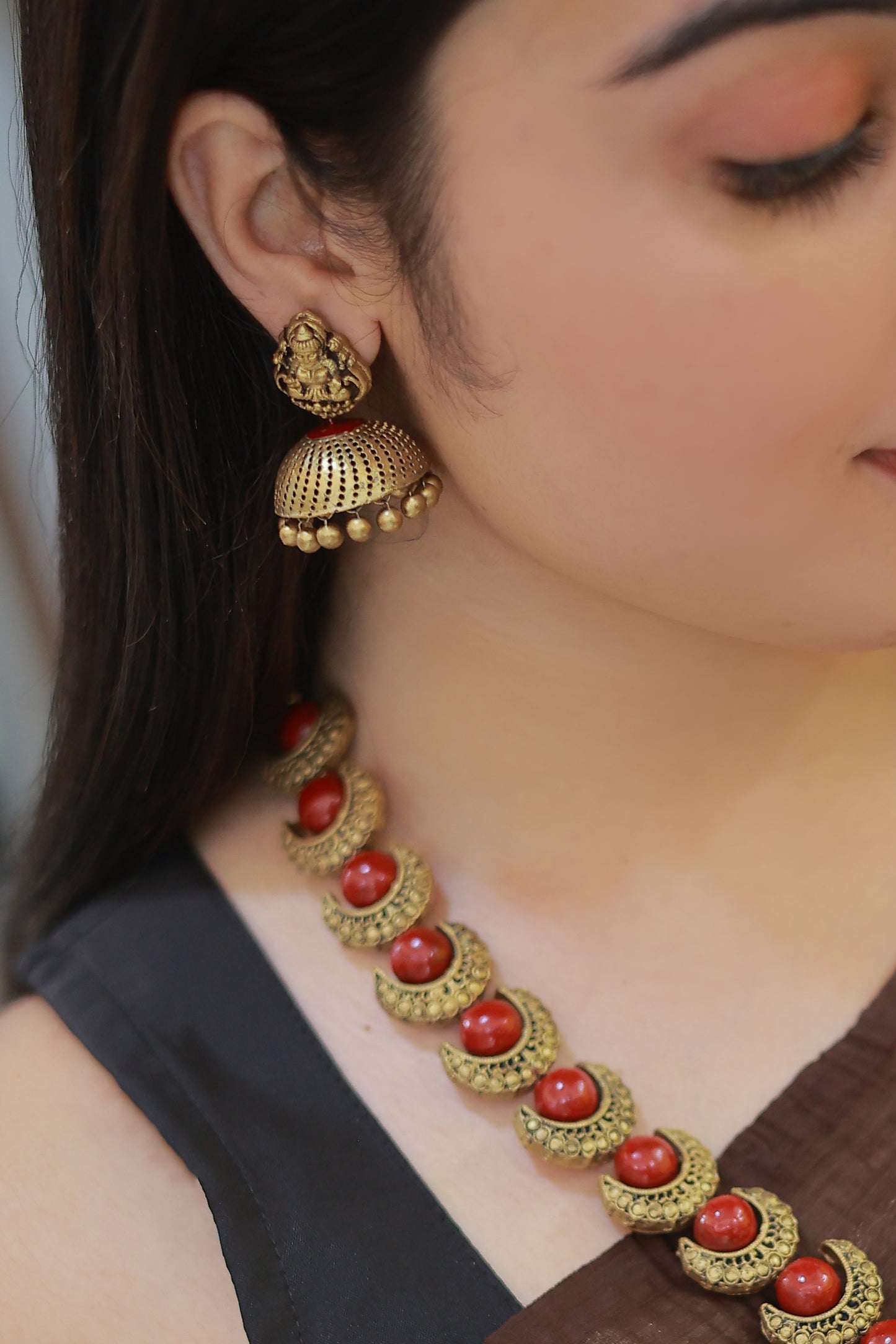 Buy Maroon Moon Terracotta Jewelry Online