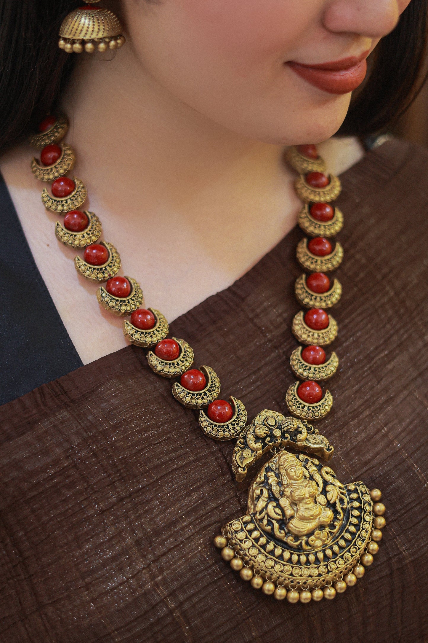 Buy Maroon Moon Terracotta Jewelry Online