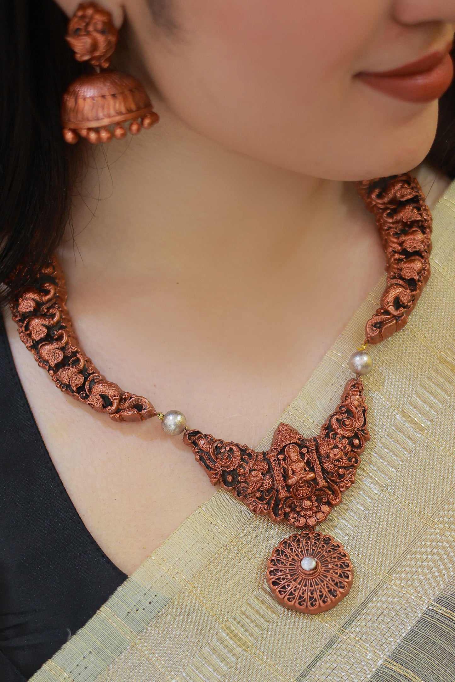 Lakshmi Hasli Copper Terracotta Jewellery
