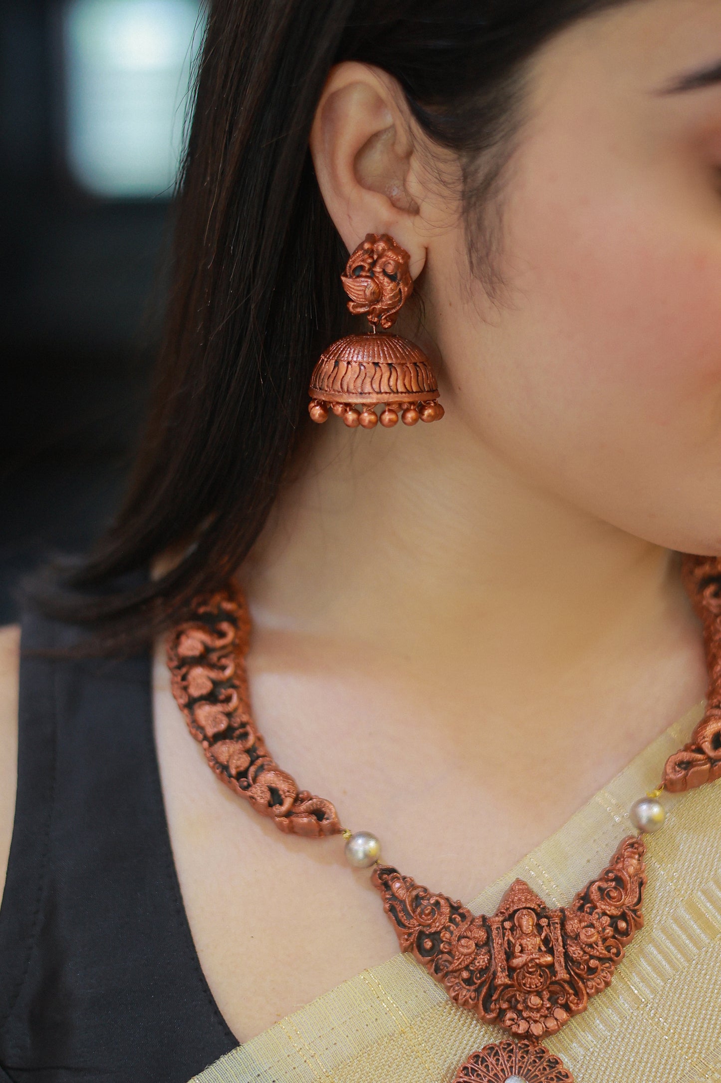 Lakshmi Hasli Copper Terracotta Jewellery