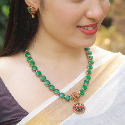 Circle Kemp - Green Red Terracotta Jewellery