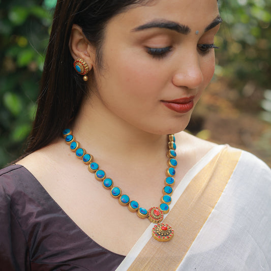 Circle Kemp - Blue Pink Terracotta Jewellery