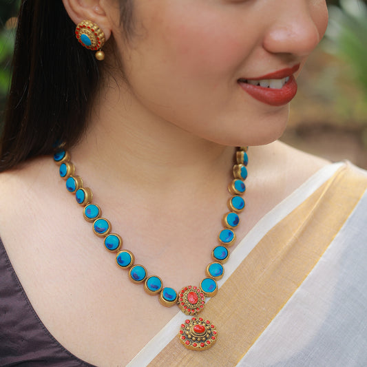 Circle Kemp - Blue Pink Terracotta Jewellery