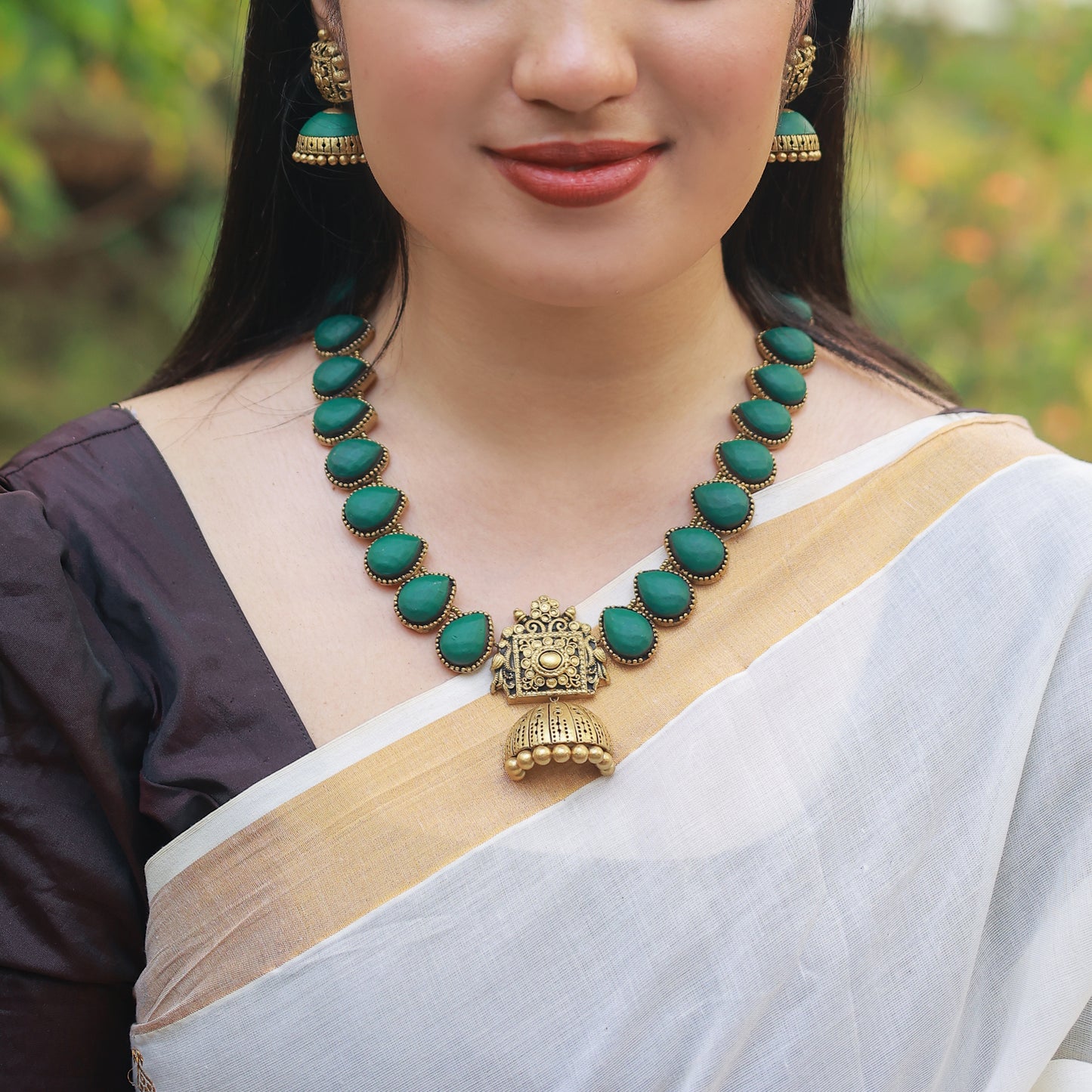 Droplet Karishma Teal Terracotta Jewellery