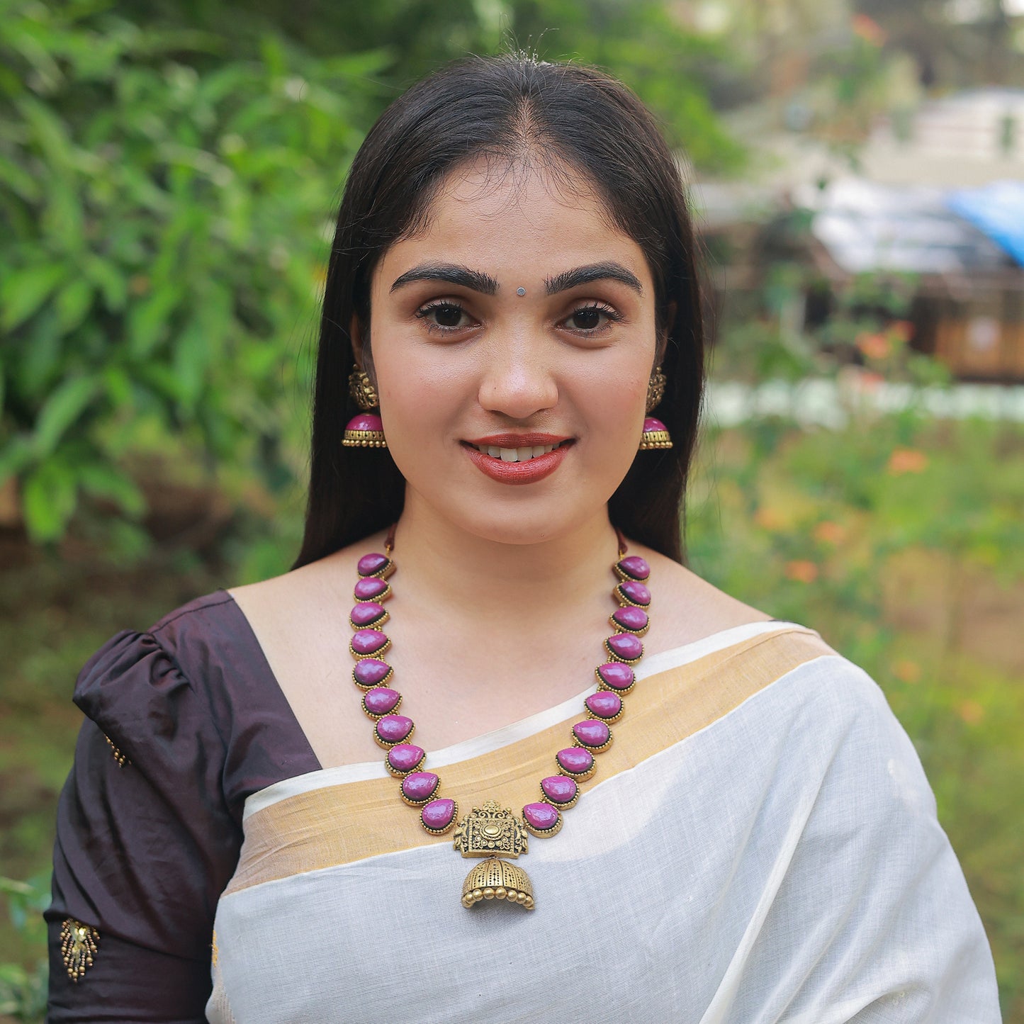 Droplet Karishma Purple Terracotta Jewellery