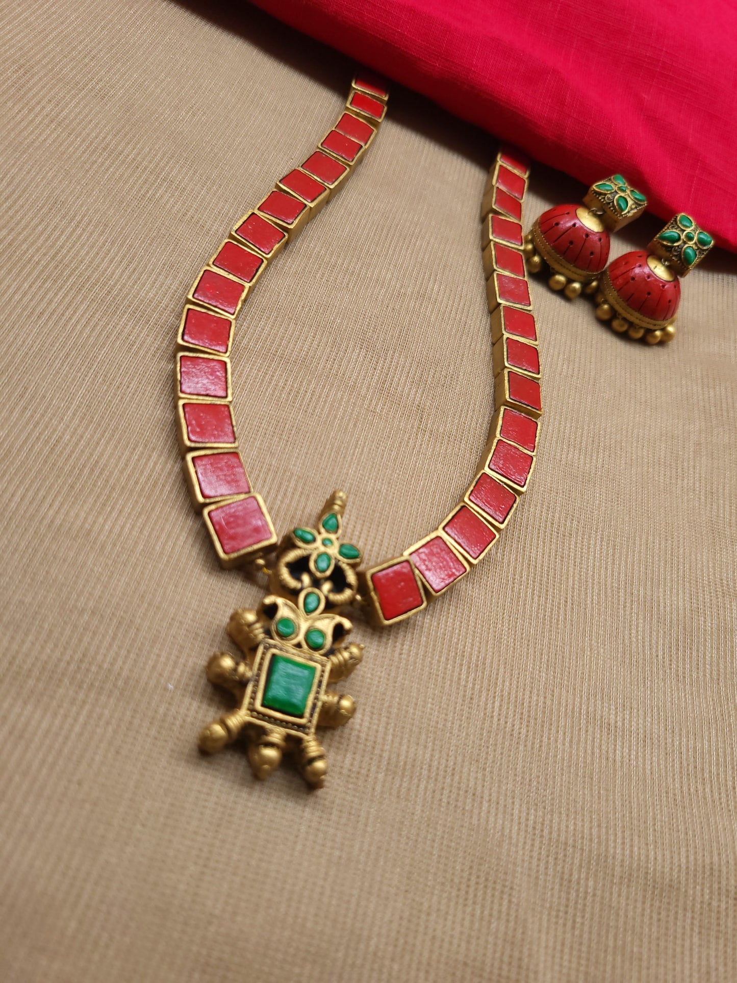 Maroon Kriya Terracotta Jewellery