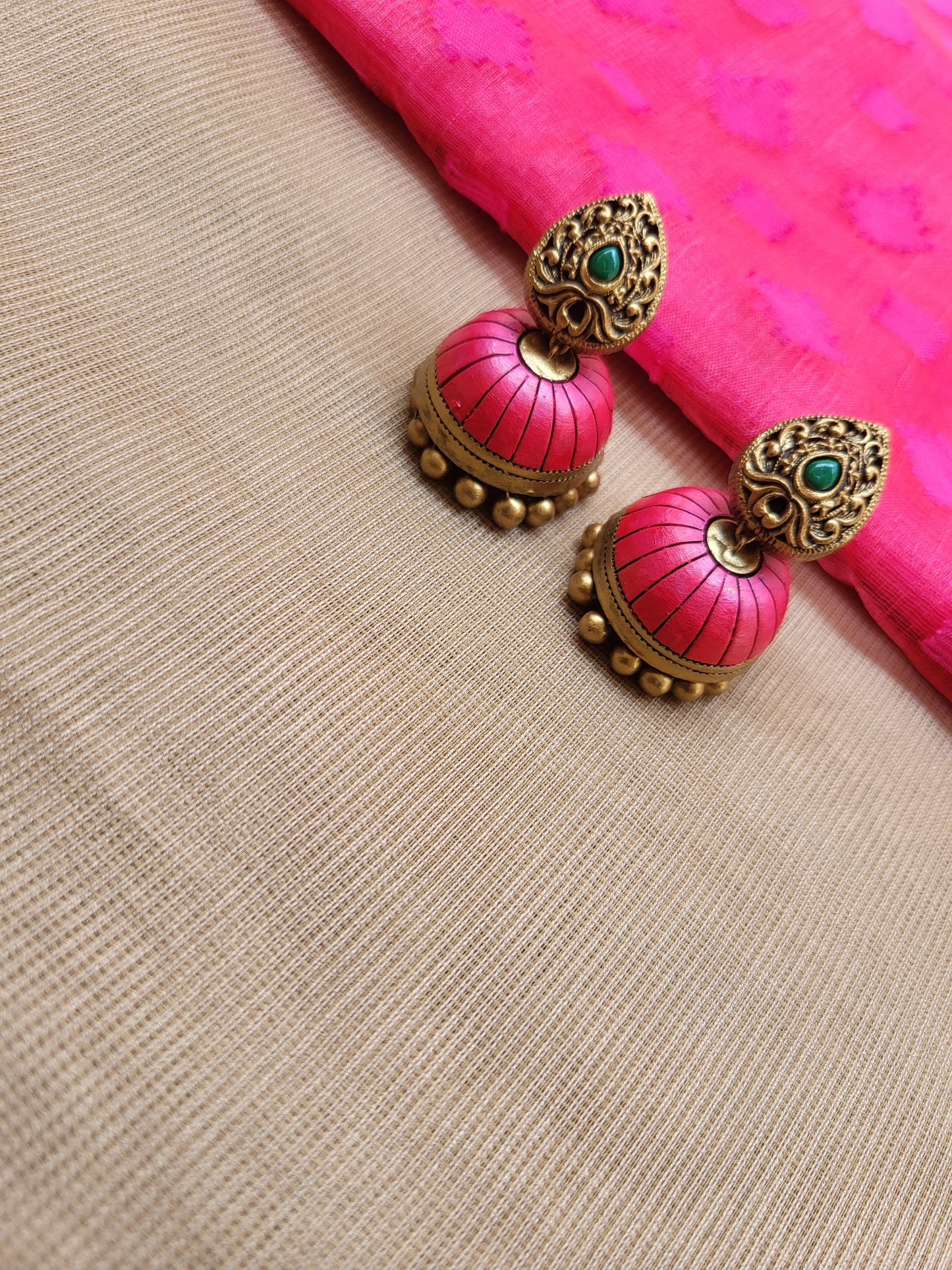 Pink Peacock Terracotta Jewellery