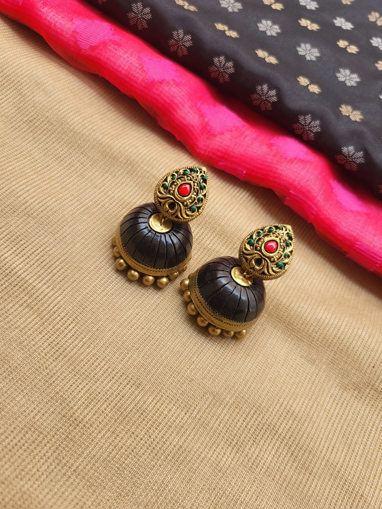 Black Peacock Terracotta Jewellery