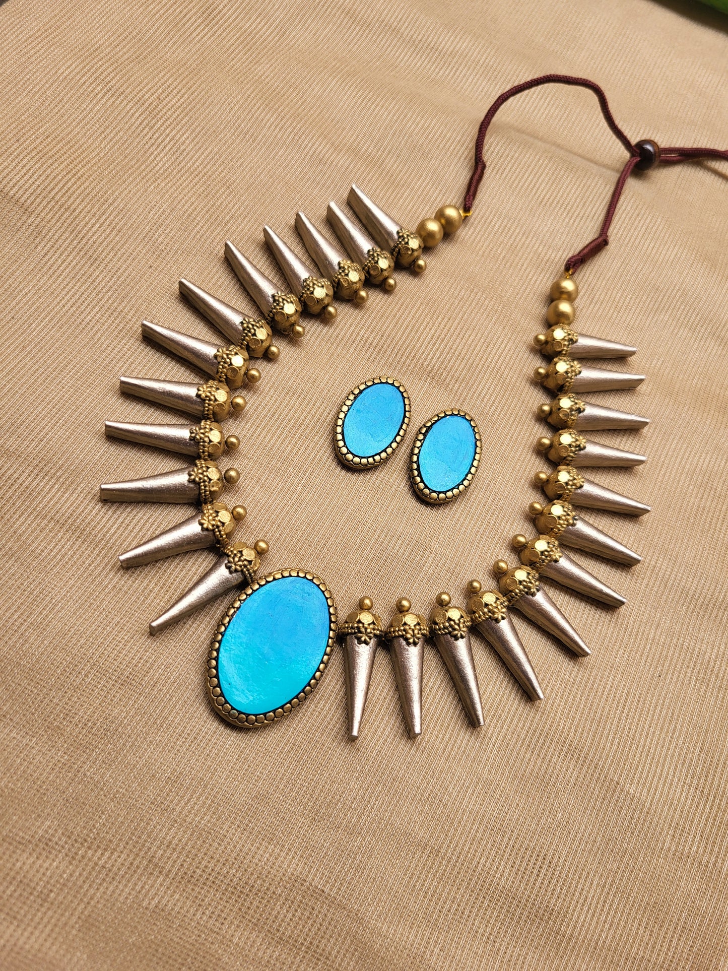 Spike Blue Terracotta Jewellery