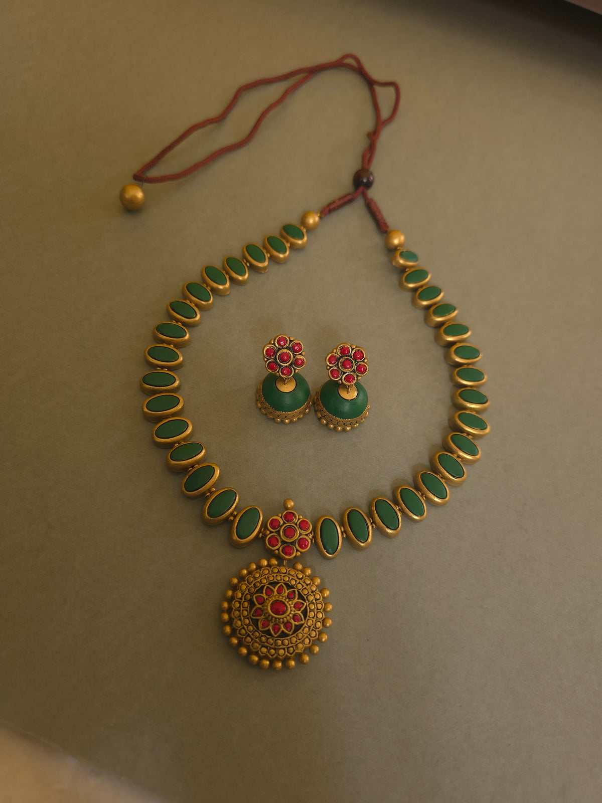 Emerald Bloom Terracotta Jewellery