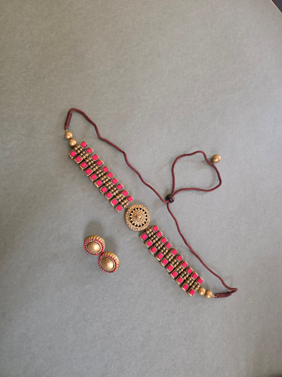 Pink Mosaic Terracotta Jewellery