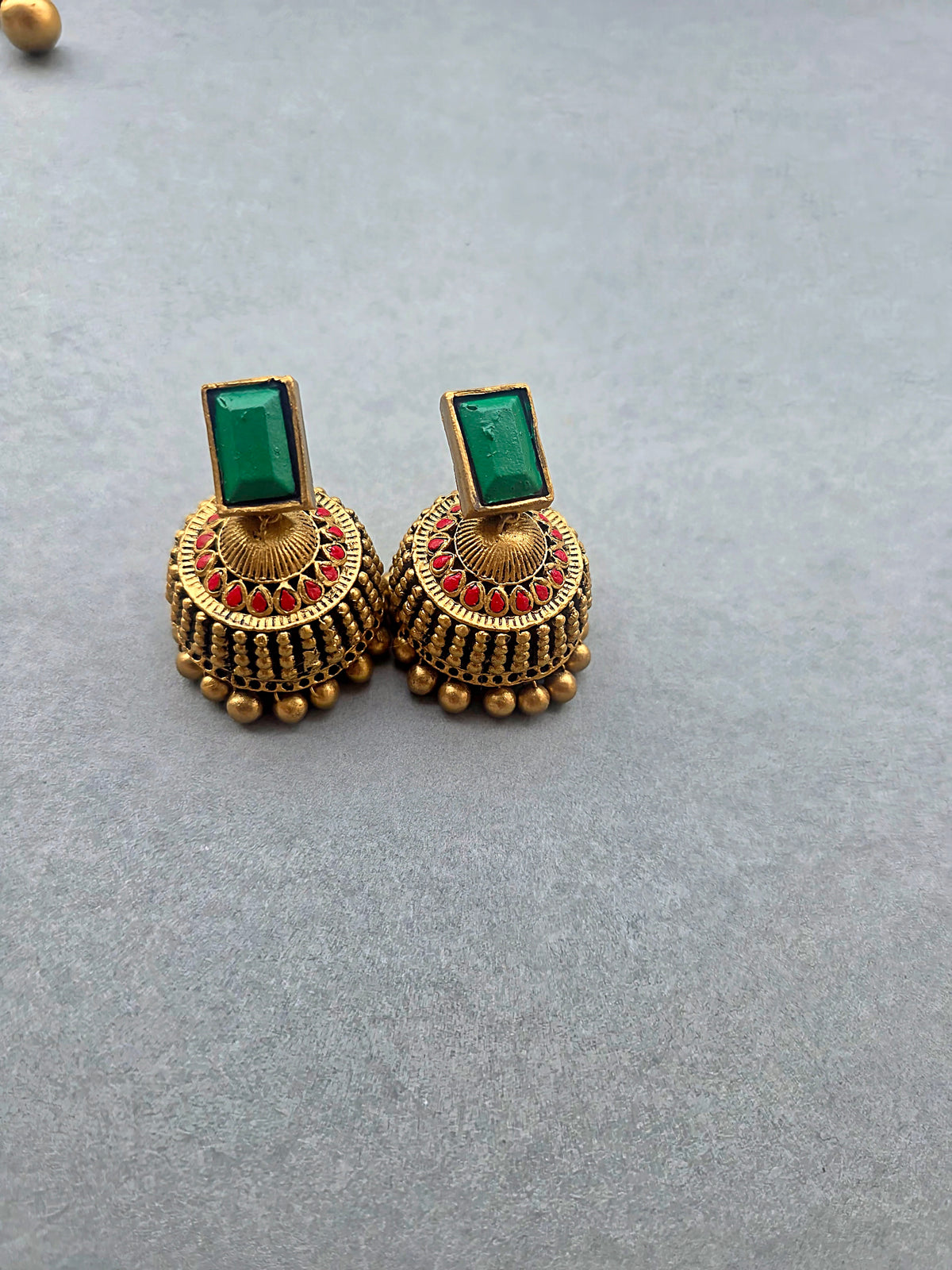 Emerald Charm Terracotta Jewellery Set