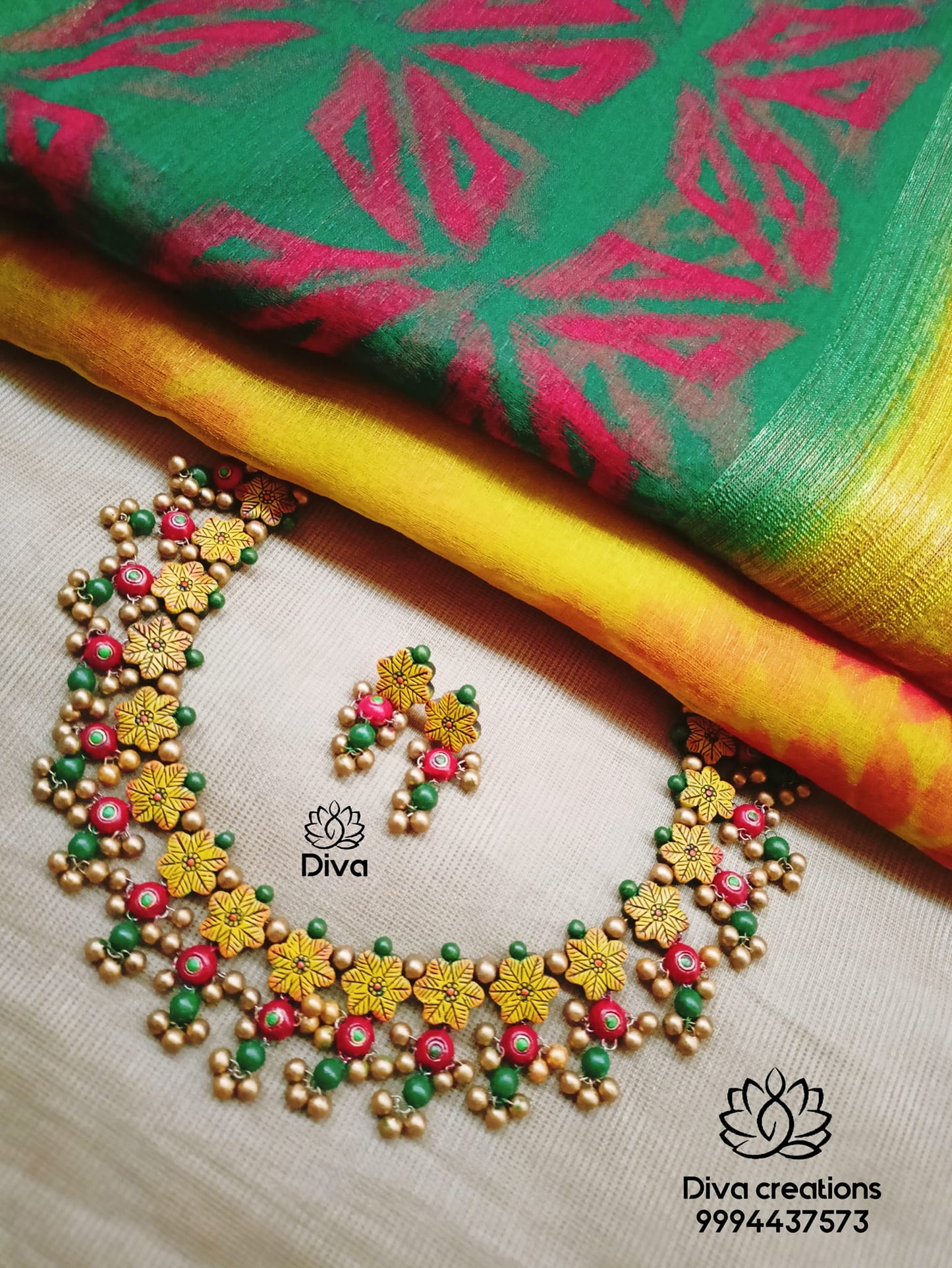 Grand floral terracotta jewellery