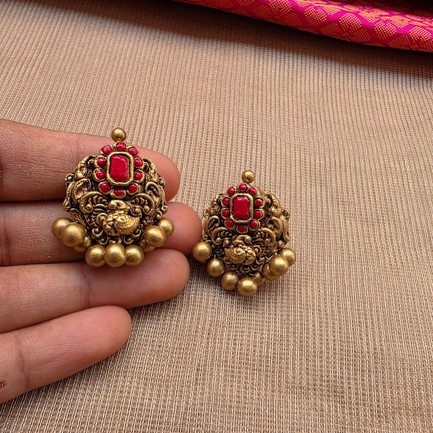 Emerald Mayura Terracotta Jewellery