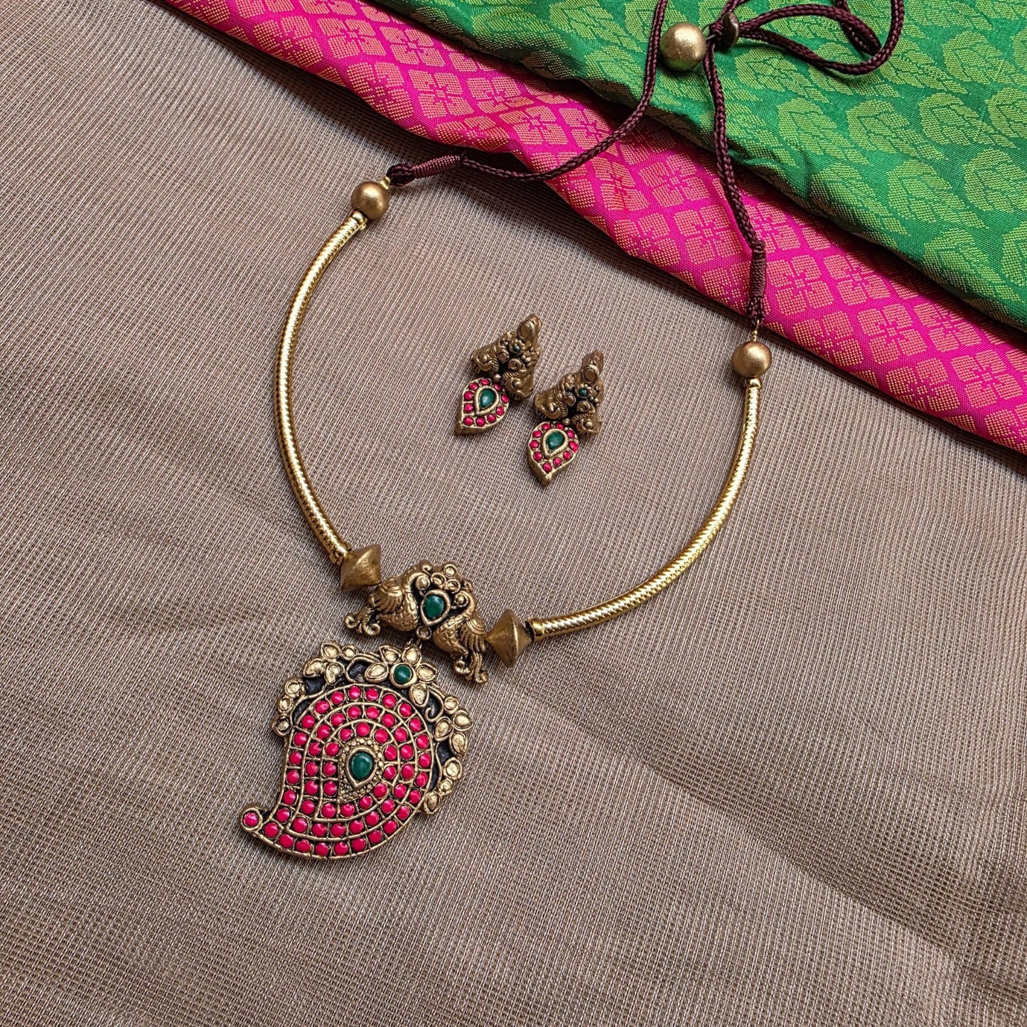 Pink Regal Roots Terracotta Jewellery