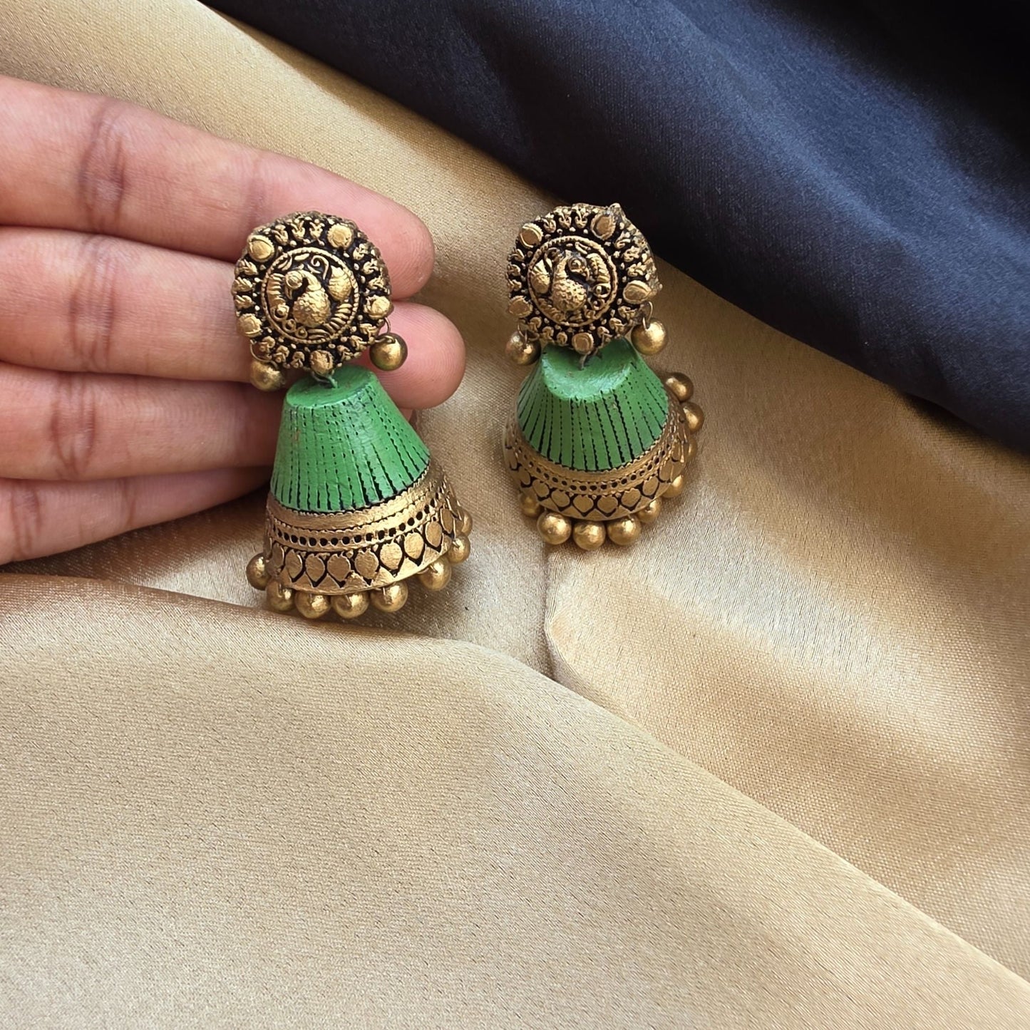 Thenmozhi- Terracotta Jumka - Variant5