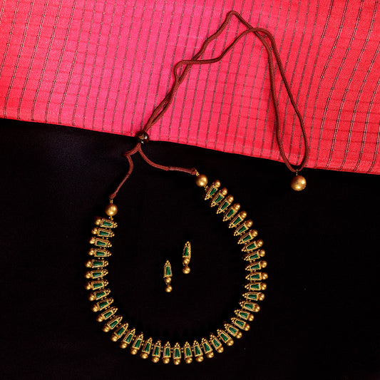 Geometric Emerald Terracotta Jewellery