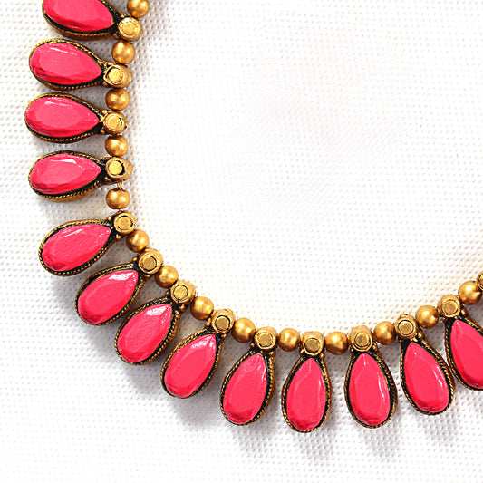 Vibrant Pink Drop Terracotta Jewellery