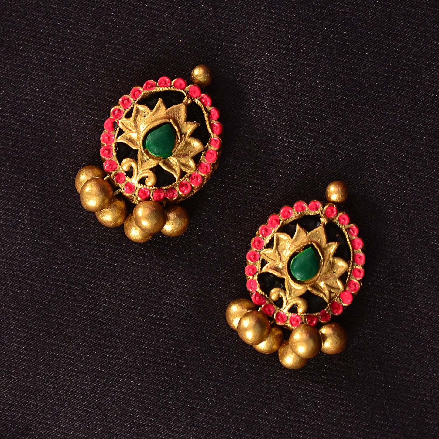 Lotus Motif Terracotta Jewellery Set