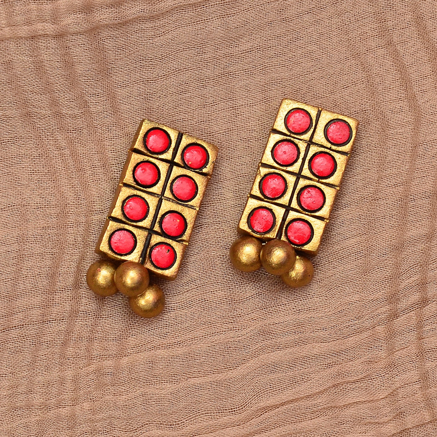 Geometric Studded Terracotta Jewellery