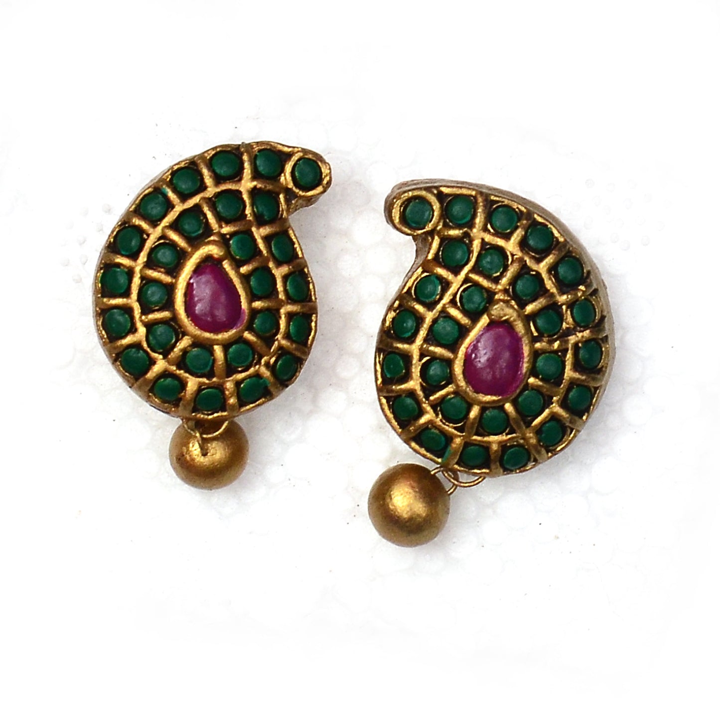 Gem-Studded Floral Terracotta Jewellery