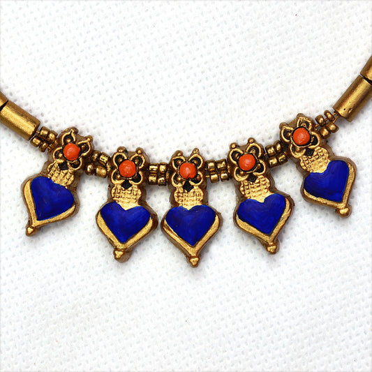 Cobalt Heart Terracotta Jewellery
