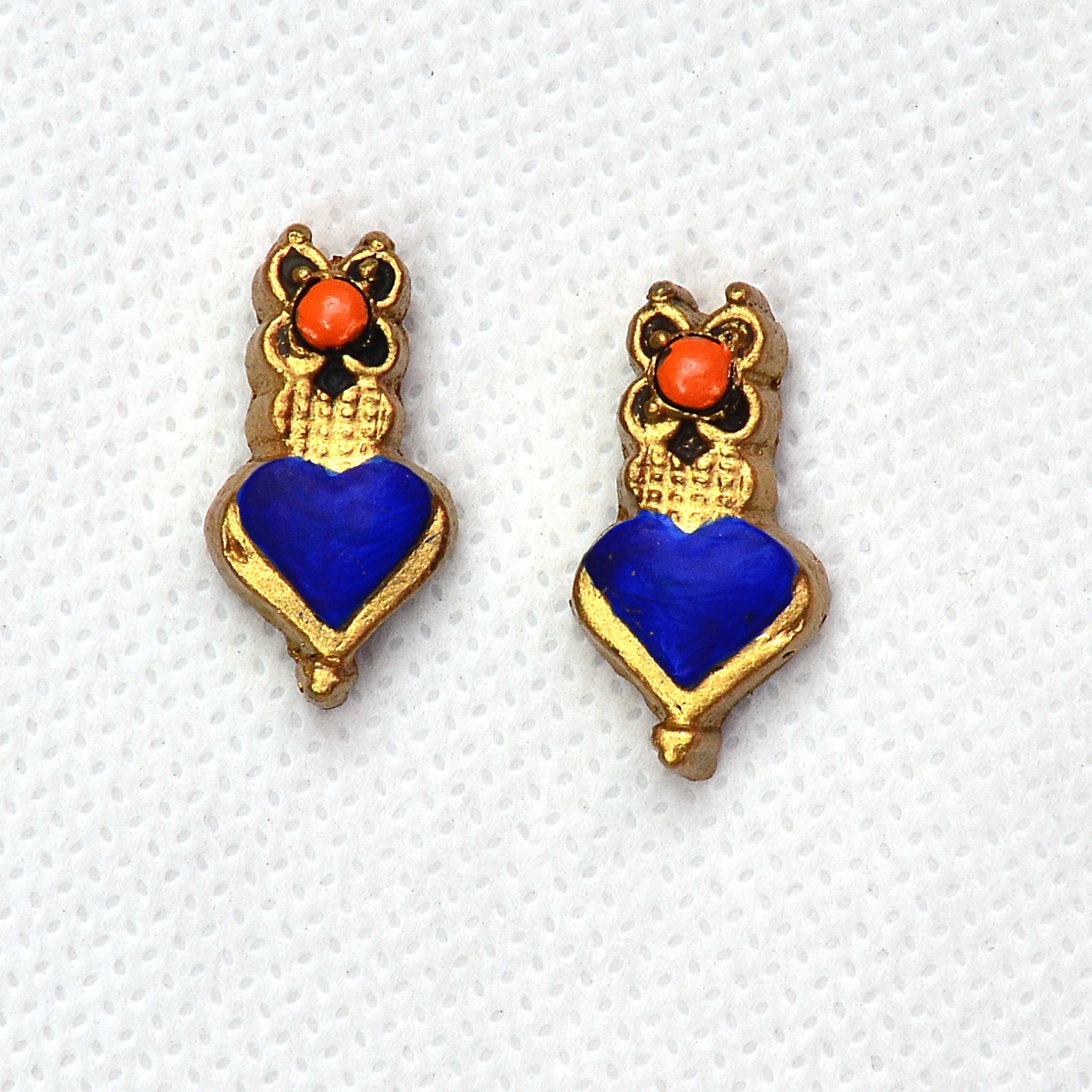 Cobalt Heart Terracotta Jewellery