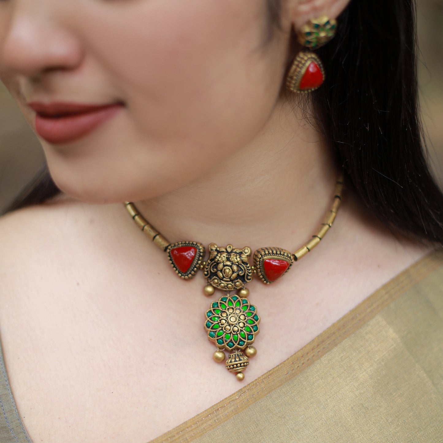 Triangle Collar Terracotta Jewellery