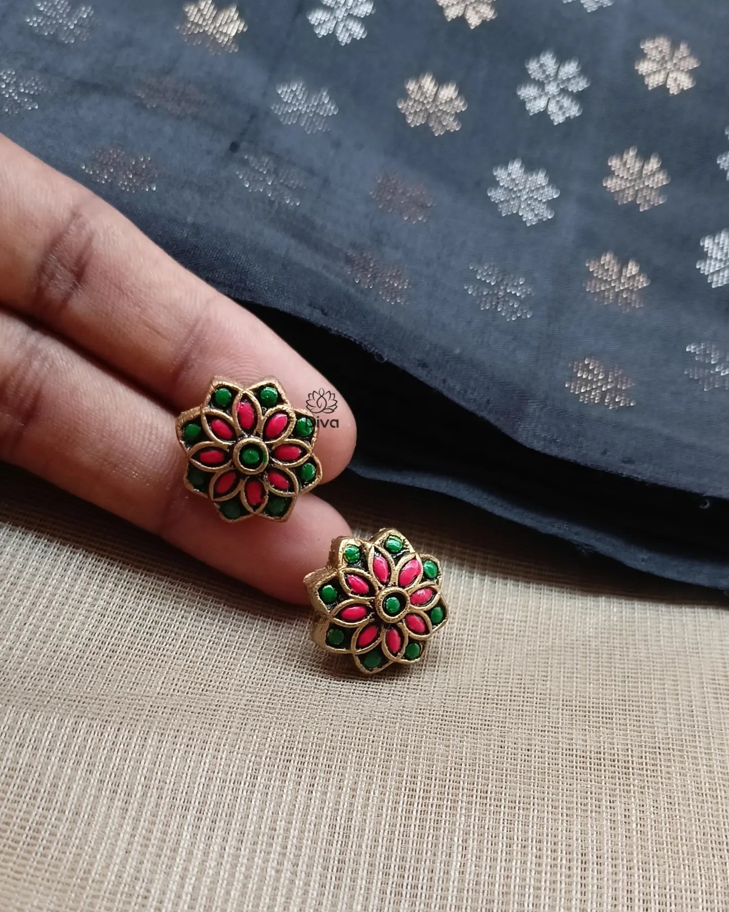 Jadau Floral Choker Terrracotta Jewellery