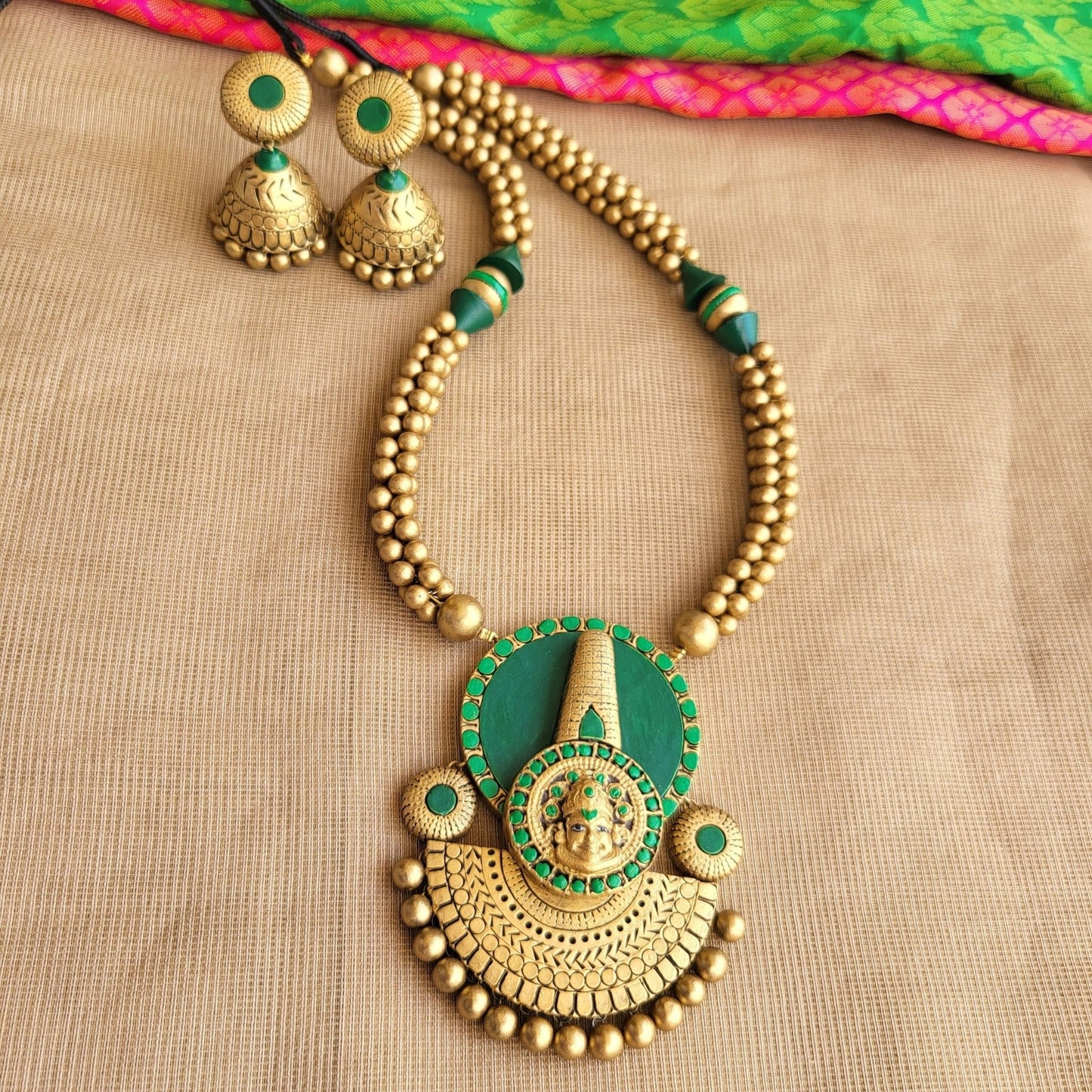 Traditional gungroo bead detailing