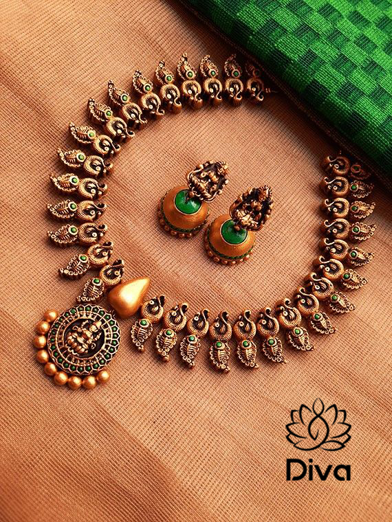 Nagas Peacock Terracotta Jewellery