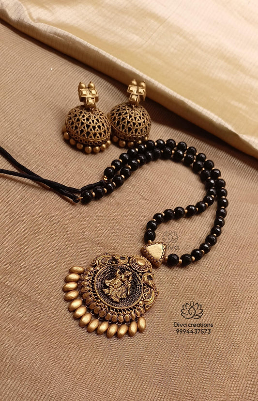 Black Krishna terracotta jewellery