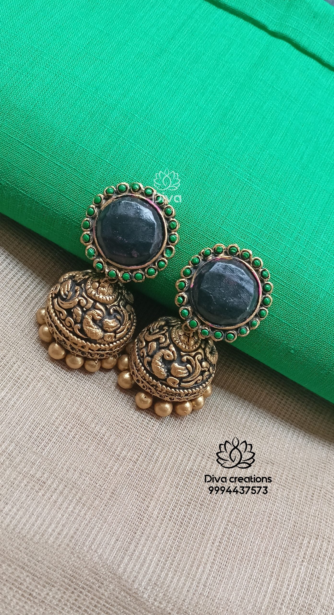 Contemporary peacock terracotta jewellery