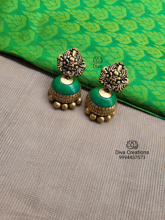 Green Hamsa Terracotta Jewellery