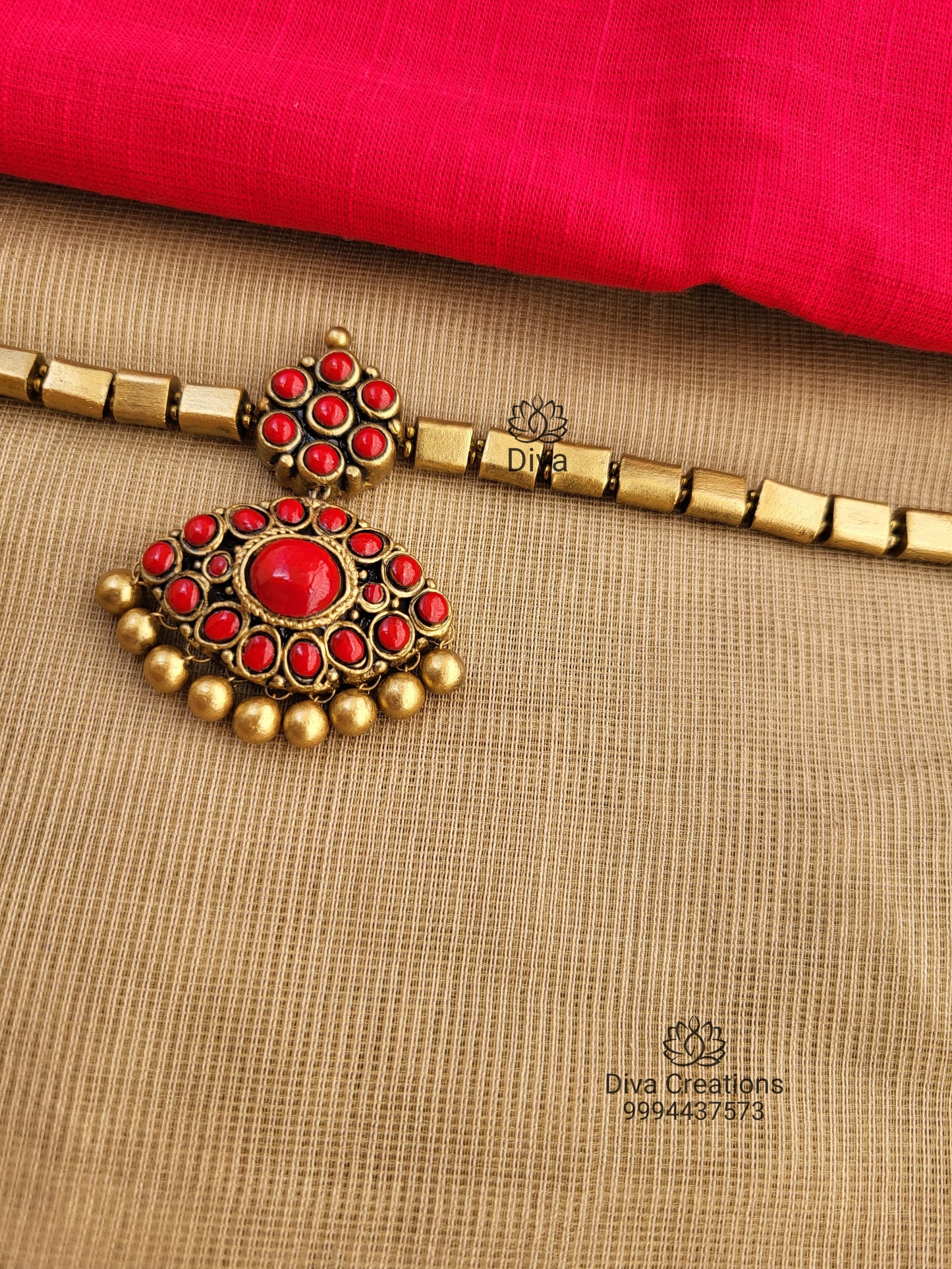 Red Attigai Terracotta Jewellery