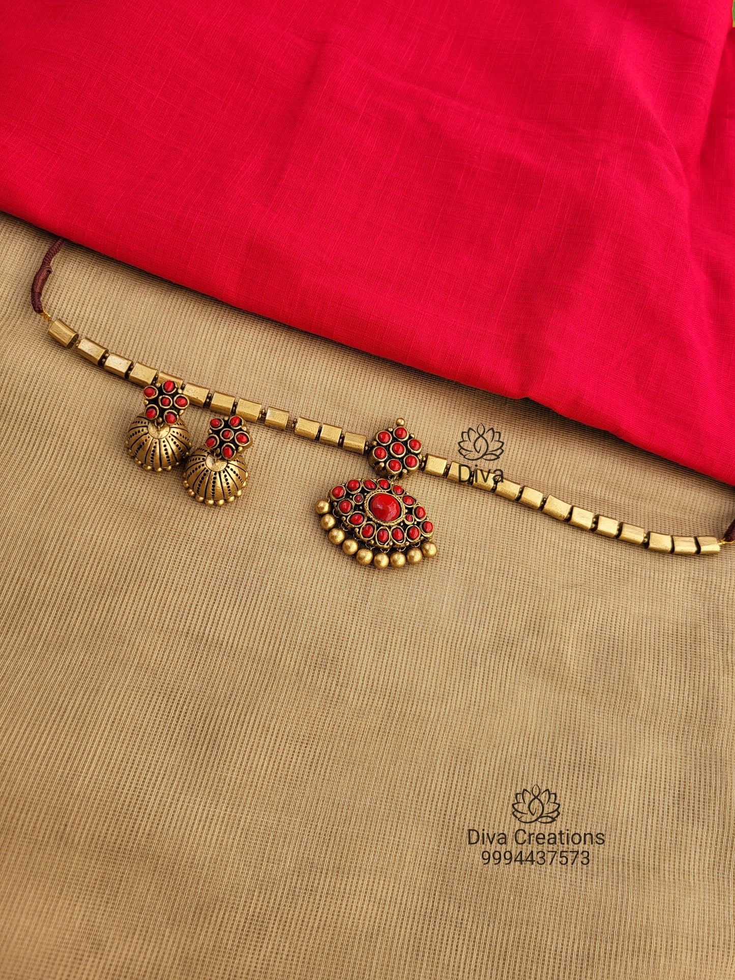 Red Attigai Terracotta Jewellery