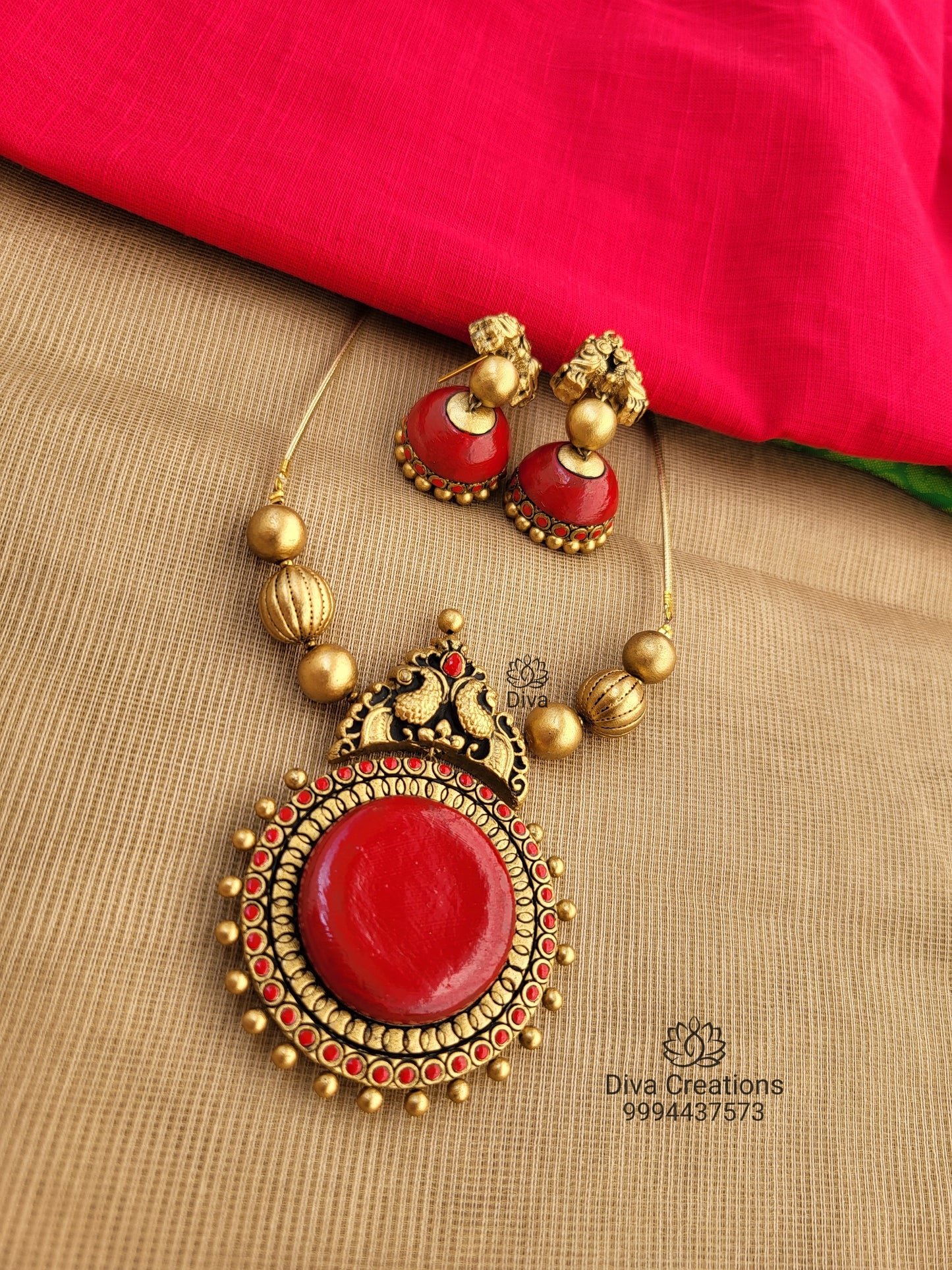 Red Padhakkam Terracotta Jewellery