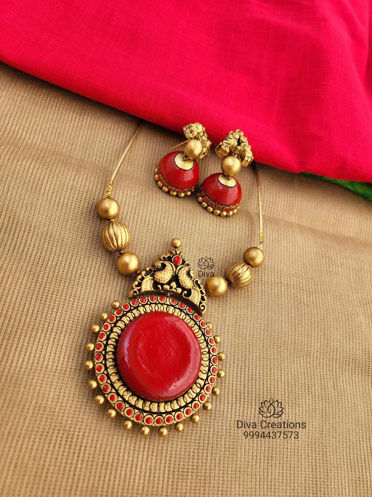 Red Padhakkam Terracotta Jewellery