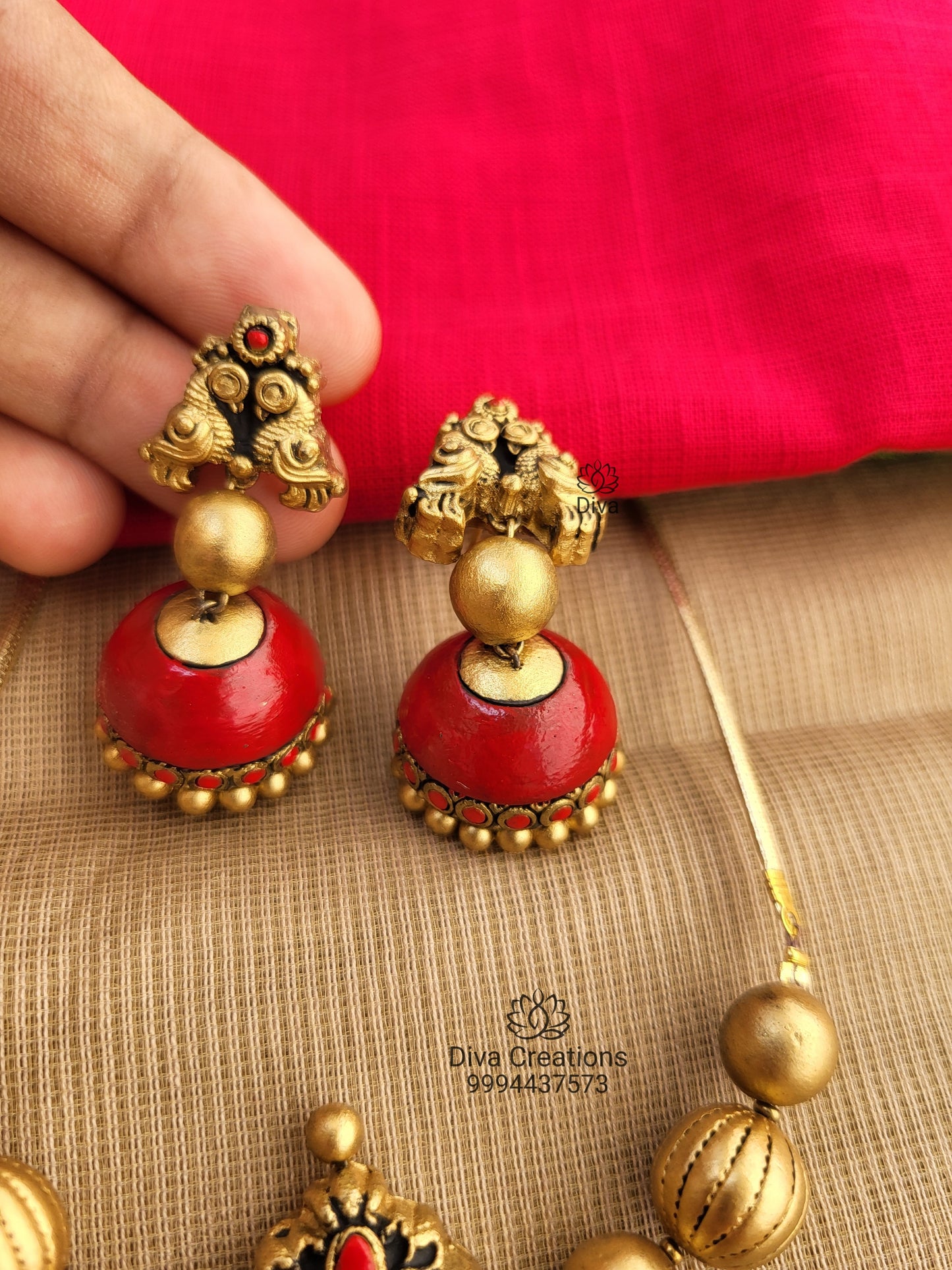 Red Padhakkam Terracotta Jewellery