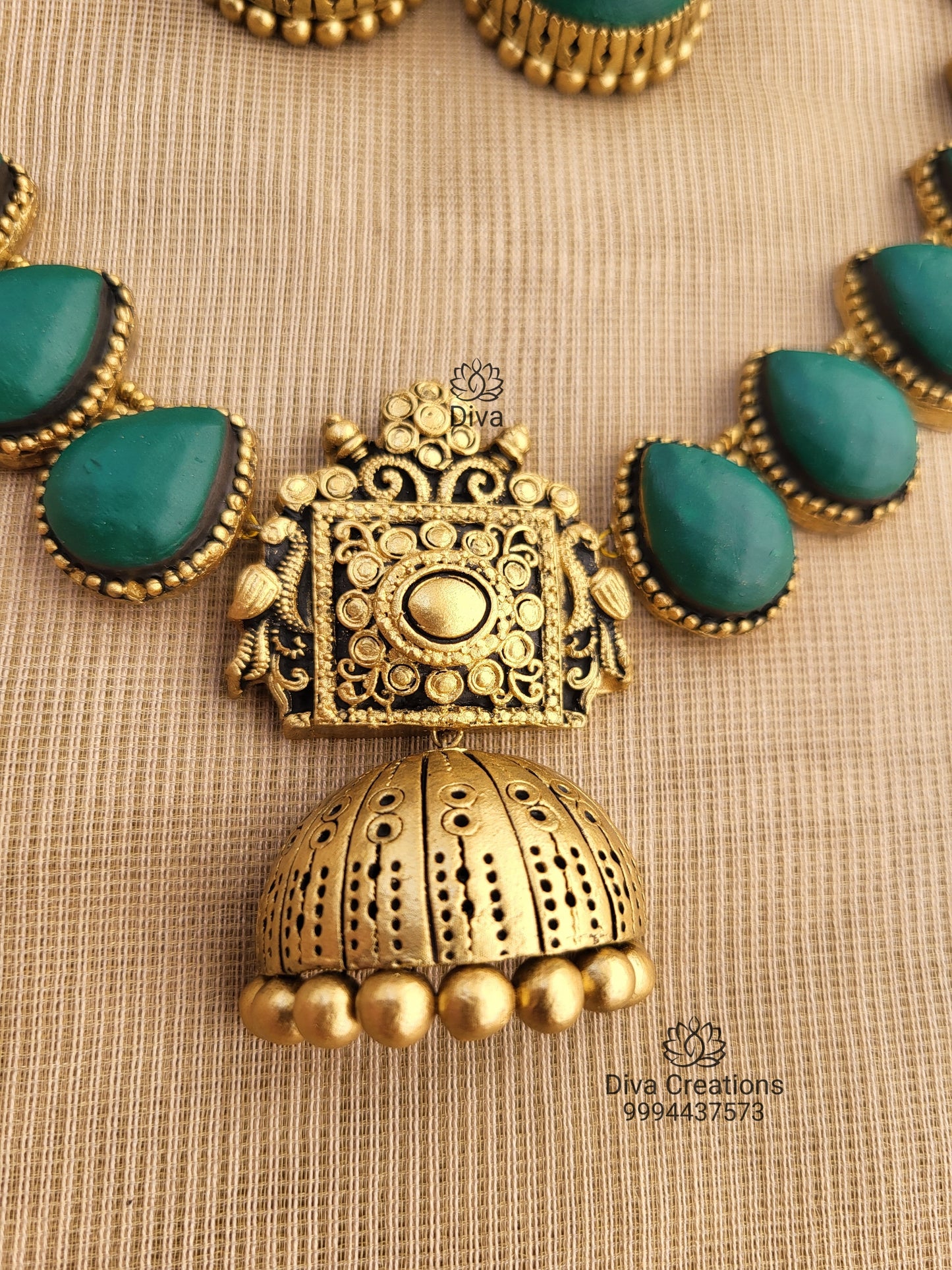 Droplet Karishma Teal Terracotta Jewellery