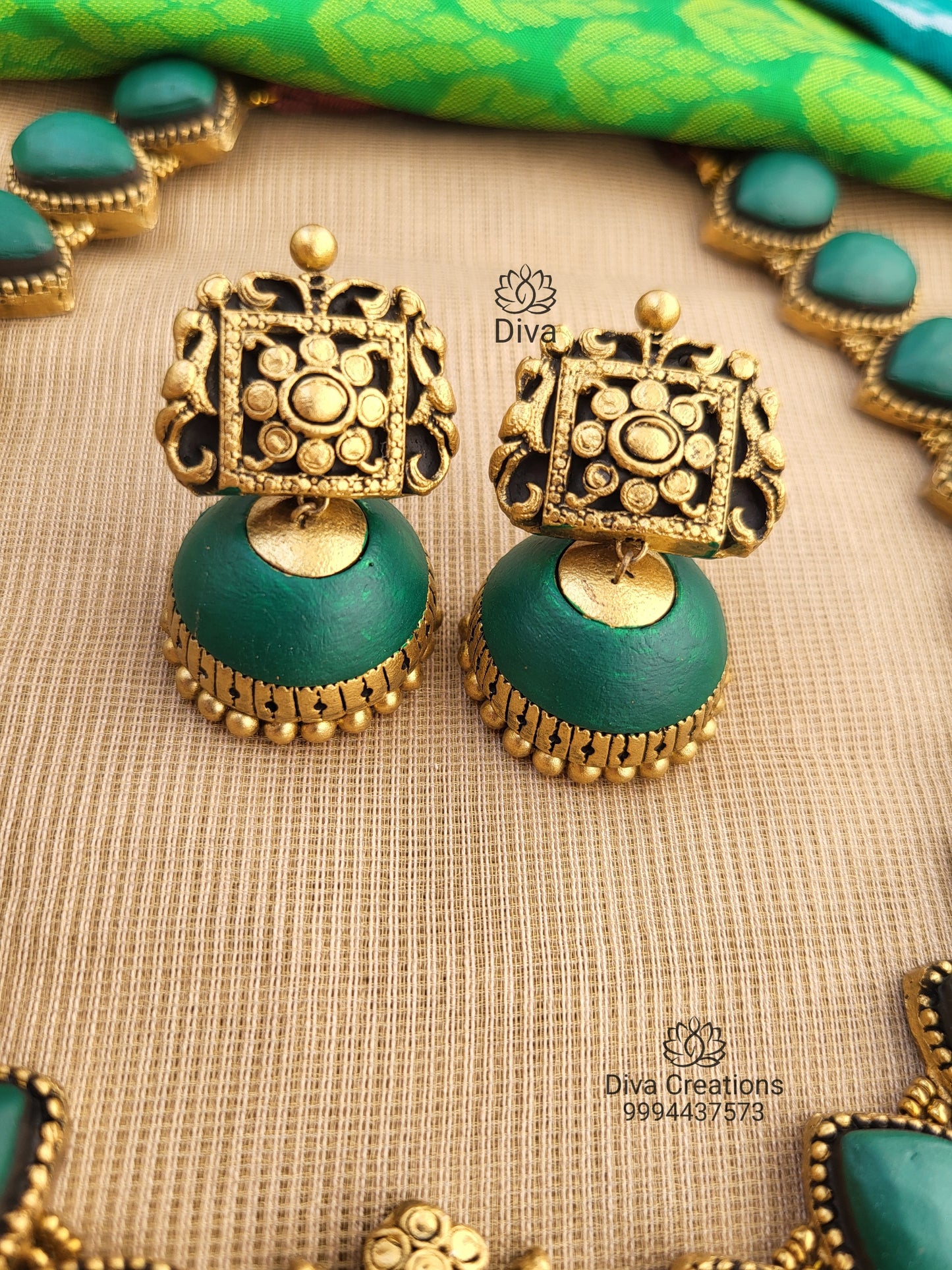 Droplet Karishma Teal Terracotta Jewellery