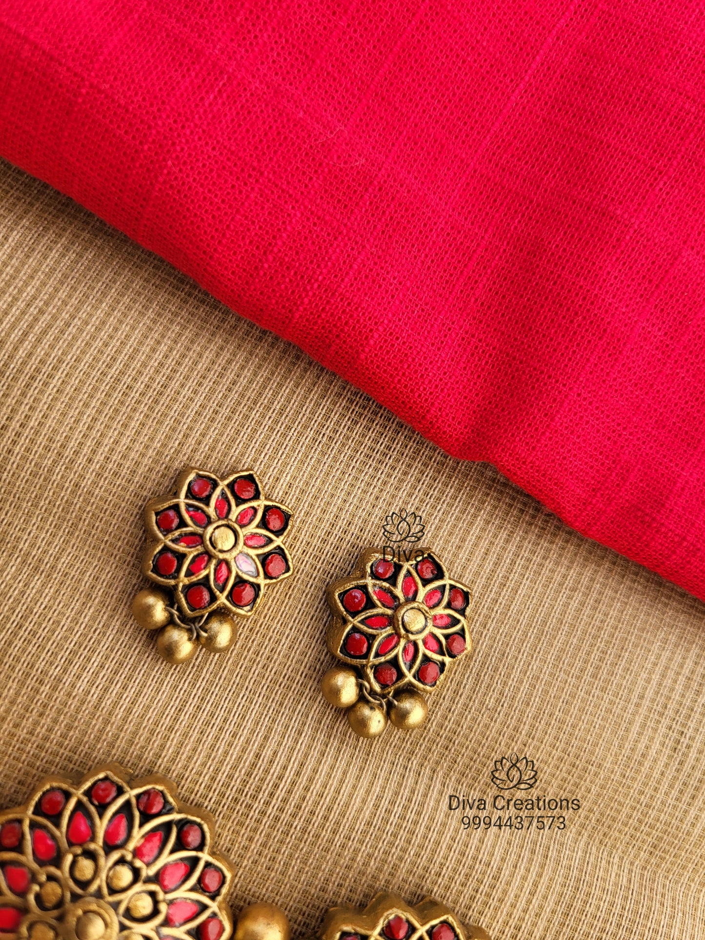 Jadau Floral Choker Terracotta Jewellery