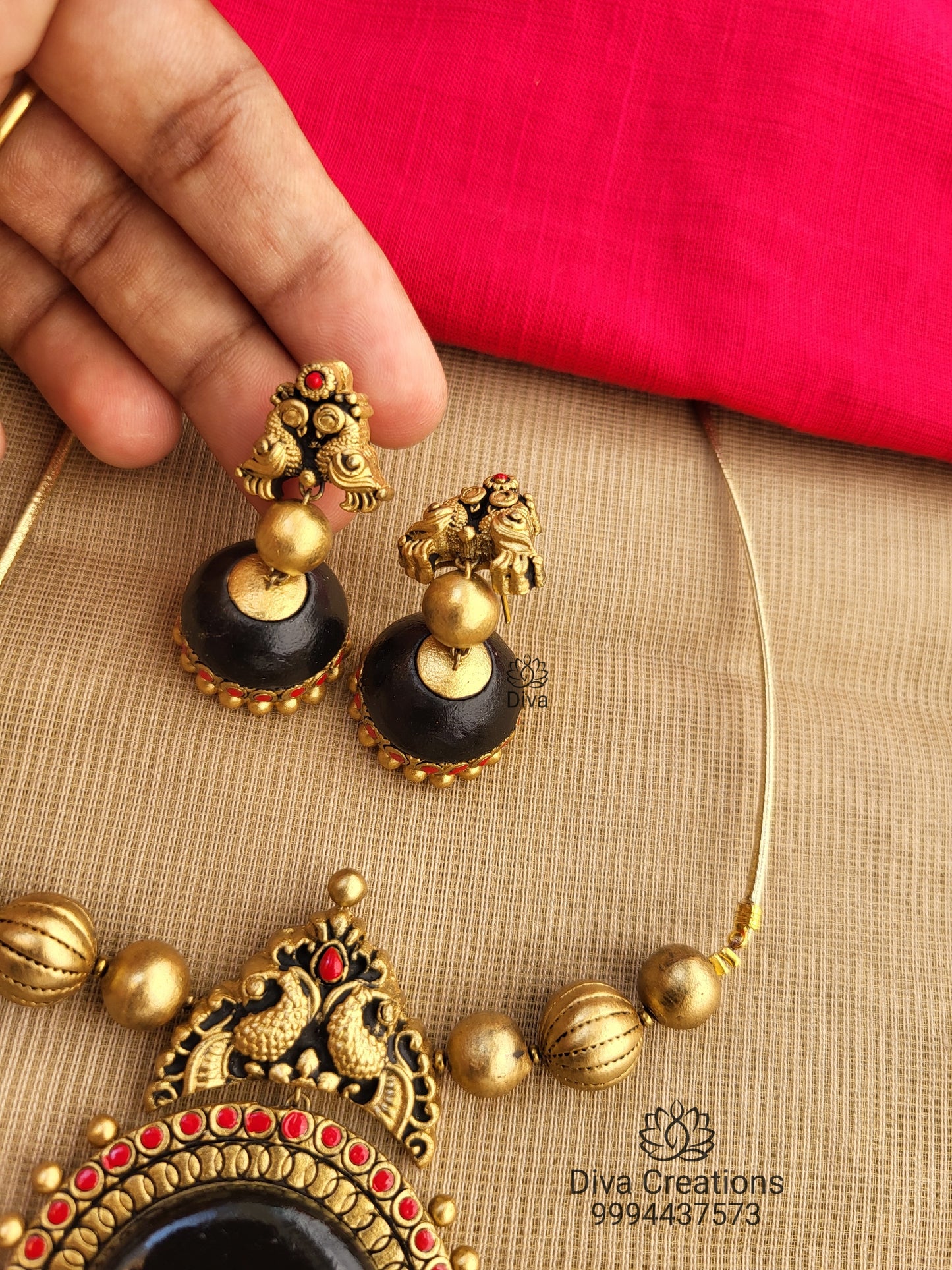 Black Padhakkam Terracotta Jewellery
