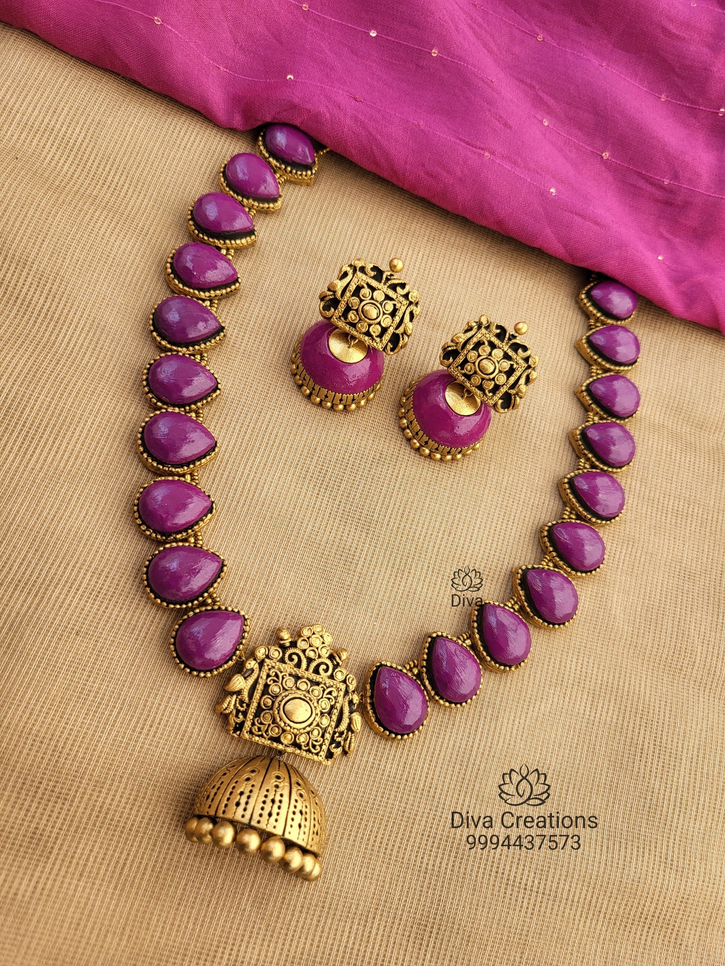 Droplet Karishma Purple Terracotta Jewellery