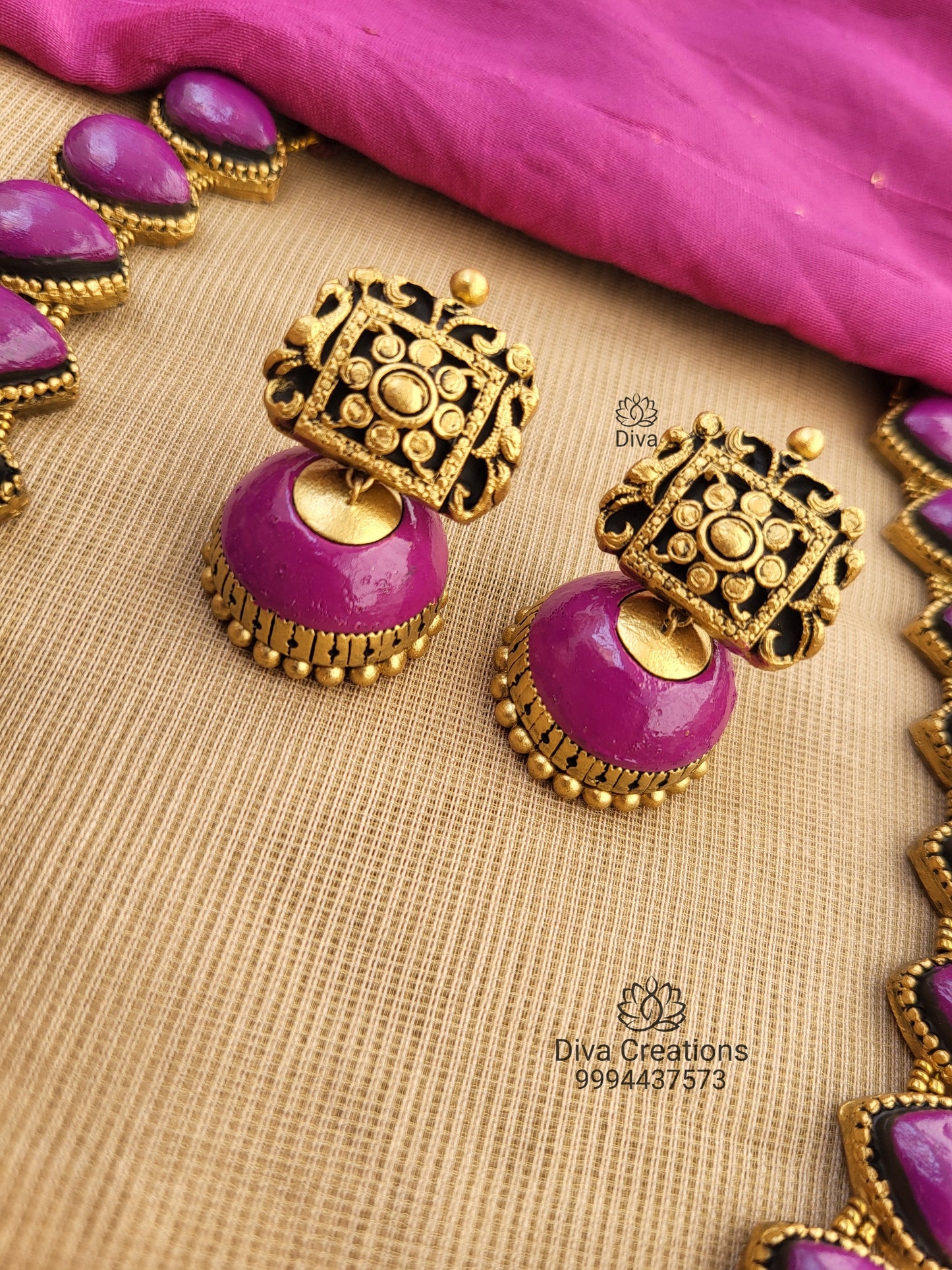 Droplet Karishma Purple Terracotta Jewellery