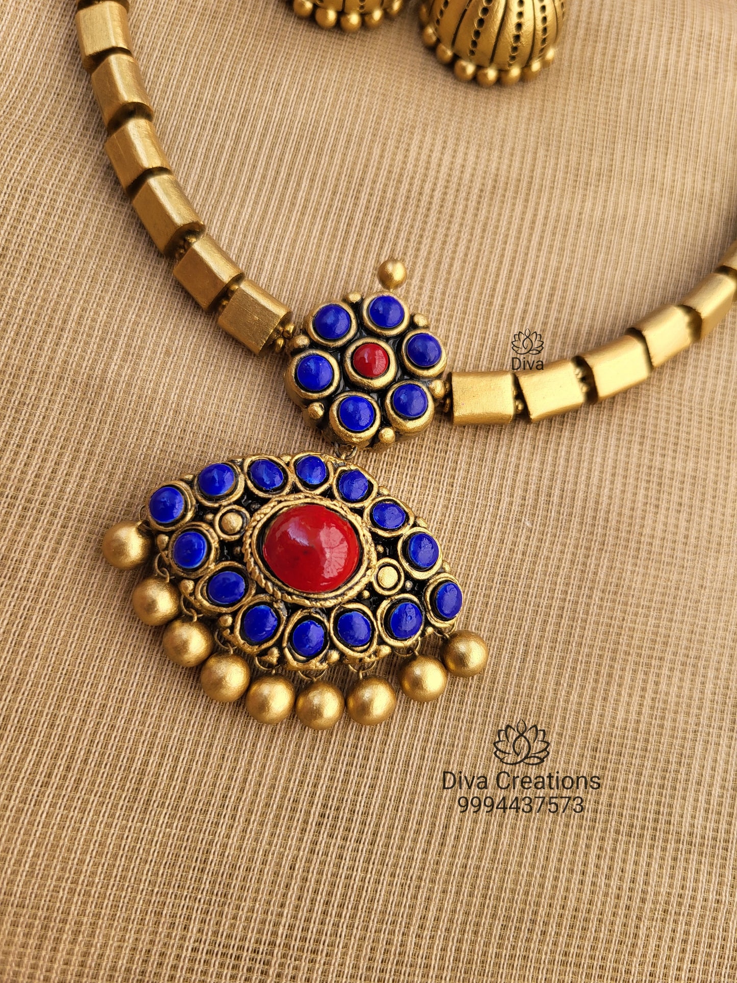 Blue Attigai Terracotta Jewellery