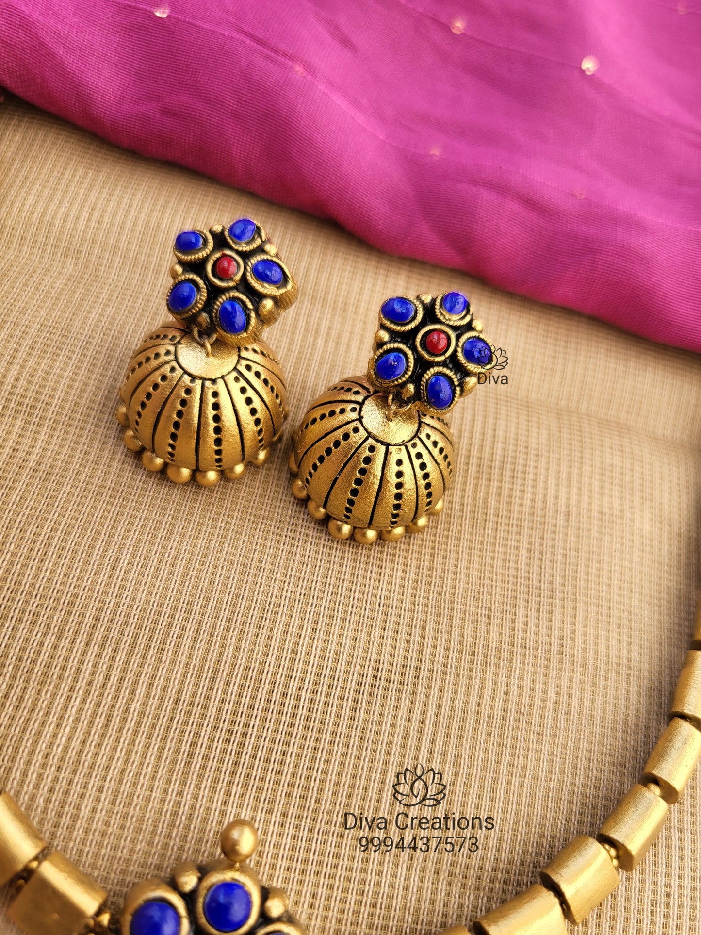 Blue Attigai Terracotta Jewellery