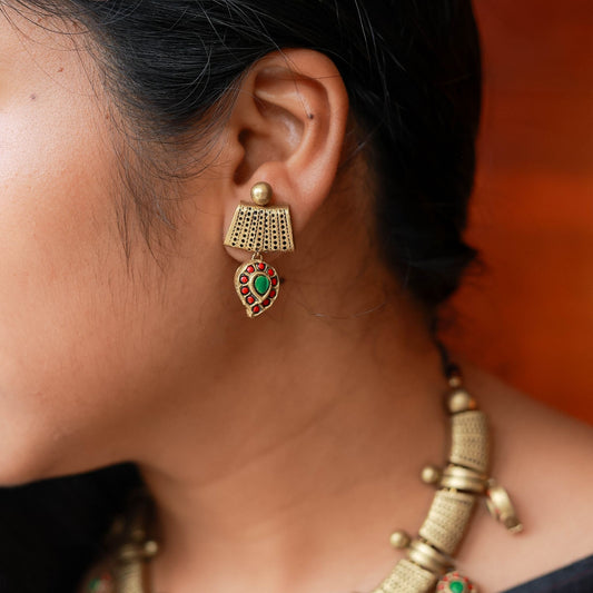 Artisan-crafted Riya terracotta jewellery set for ethnic occasions