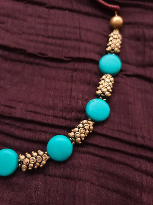 Turquoise Beaded Terracotta Jewellery